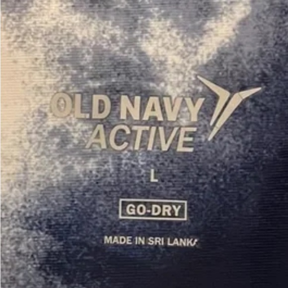 Old Navy Active Blue and White TyeDye Leggings Adjustable Cinch Legs Size Large - Picture 10 of 16